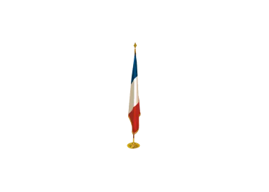 Drapeau France prestige satin double épaisseur galon or