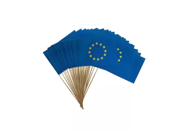Drapeau Europe 14 x 21 cm à agiter avec tige bois