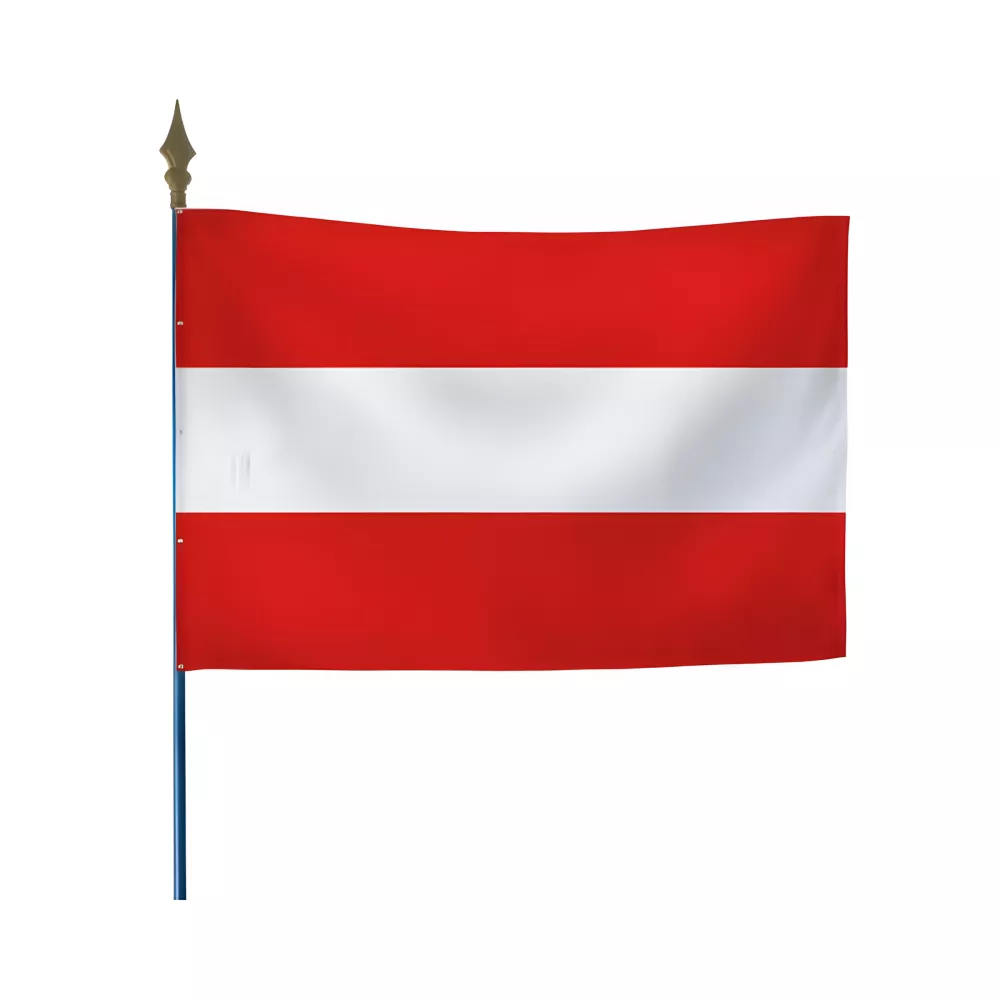 Drapeau Autriche en maille polyester avec hampe Drapeau Autriche en maille polyester avec hampe