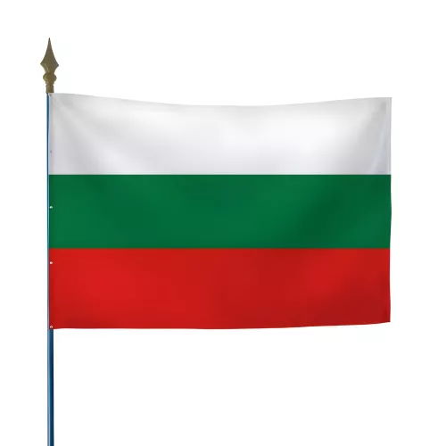 Drapeau Bulgarie en maille polyester avec hampe