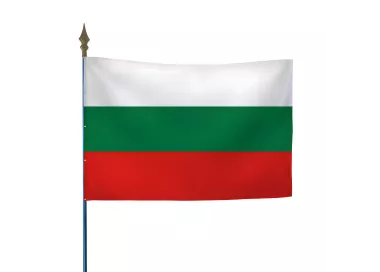 Drapeau Bulgarie en maille polyester avec hampe