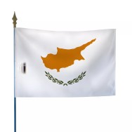 Drapeau Chypre en maille polyester avec hampe