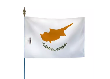 Drapeau Chypre en maille polyester avec hampe