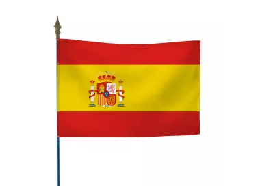 Drapeau Espagne en maille polyester avec hampe