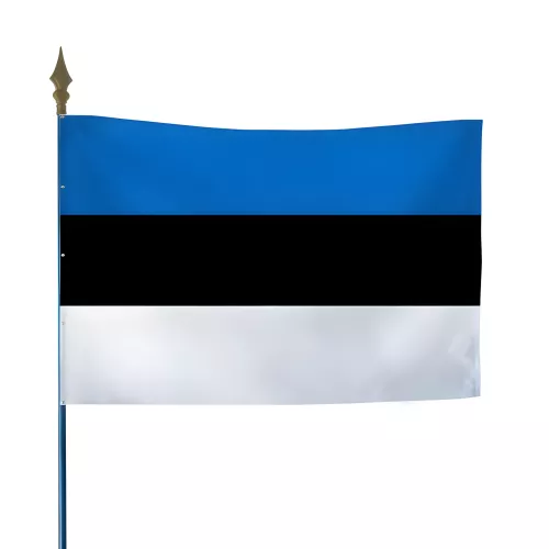 Drapeau Estonie en maille polyester avec hampe