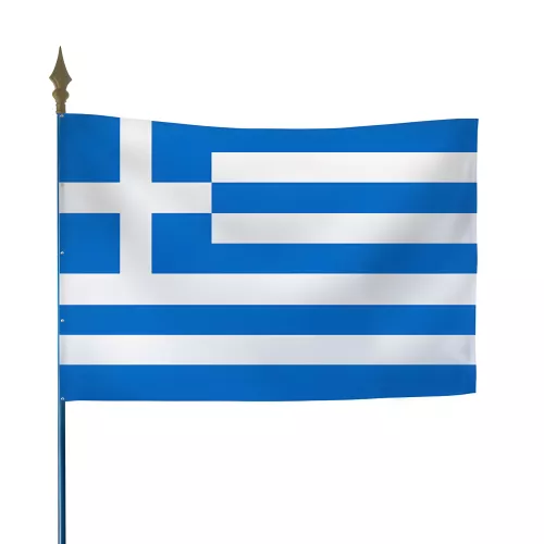 Drapeau Grèce en maille polyester avec hampe