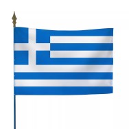 Drapeau Grèce en maille polyester avec hampe