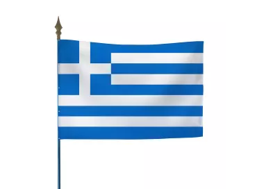 Drapeau Grèce en maille polyester avec hampe