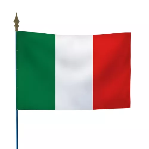 Drapeau Italie sur hampe en polyester