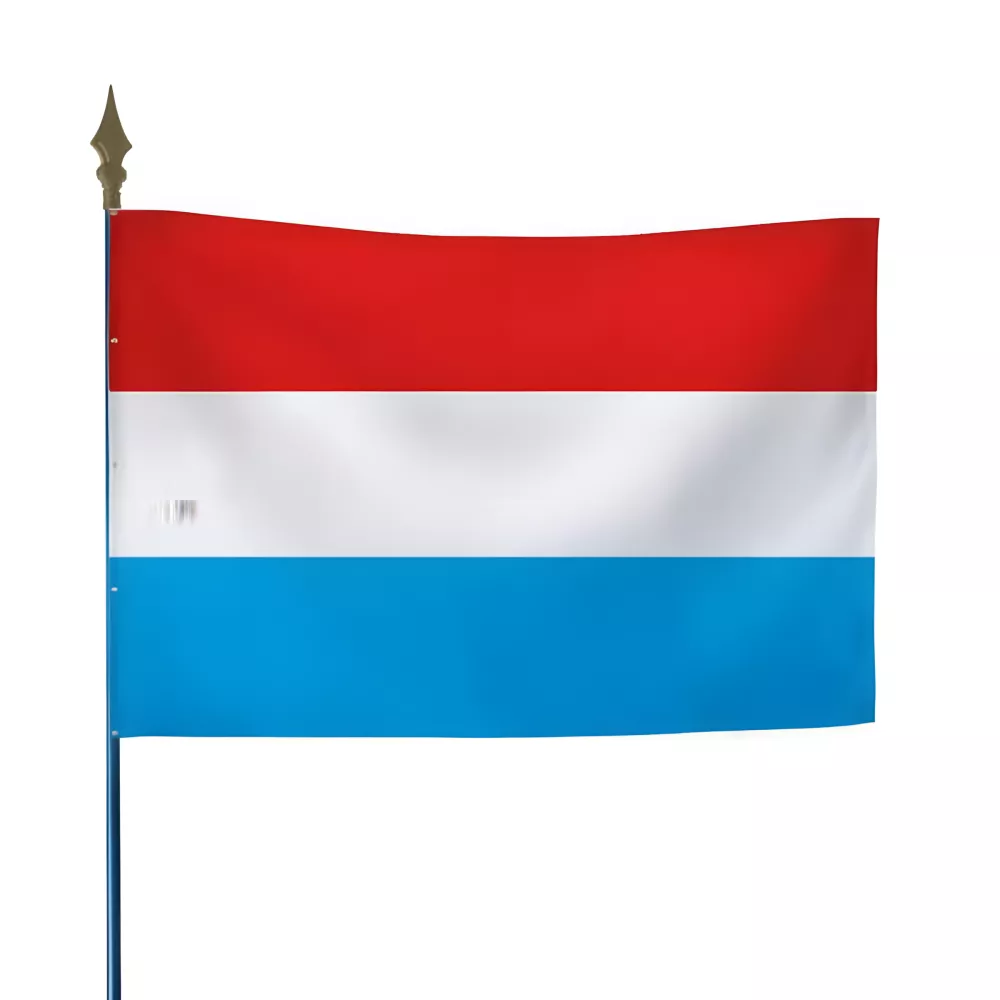 Drapeau Luxembourg en maille polyester avec hampe Drapeau Luxembourg en maille polyester avec hampe
