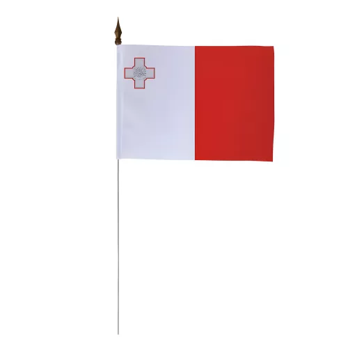 Drapeau de table Malte 10 x 15 cm avec tige métallique