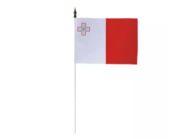 Drapeau de table Malte 10 x 15 cm avec tige métallique