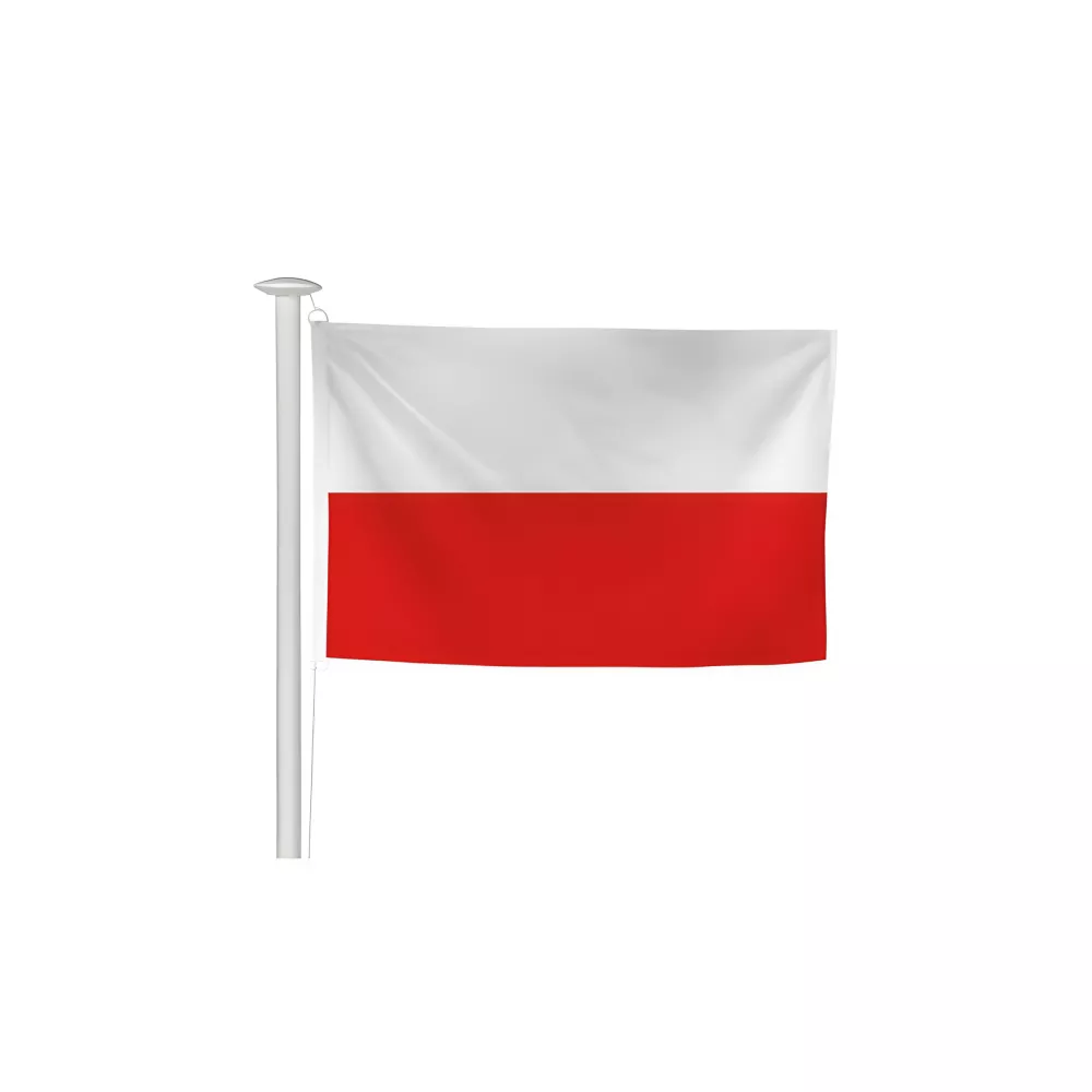 Pavillon Pologne en maille polyester pour mât Pavillon Pologne en maille polyester pour mât