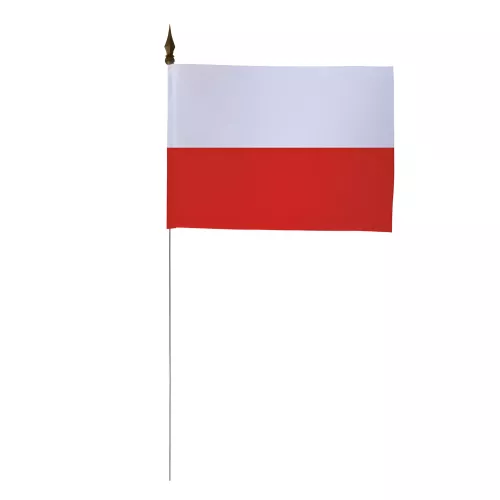 Drapeau de table Pologne 10 x 15 cm avec tige métal