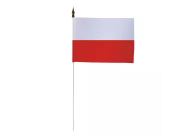 Drapeau de table Pologne 10 x 15 cm avec tige métal