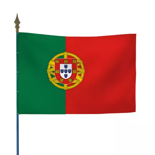 Drapeau Portugal en maille polyester avec hampe