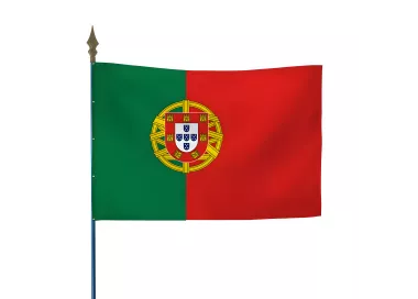 Drapeau Portugal en maille polyester avec hampe
