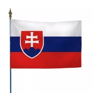 Drapeau Slovaquie en maille polyester sur hampe