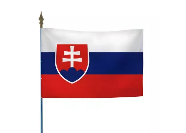 Drapeau Slovaquie en maille polyester sur hampe