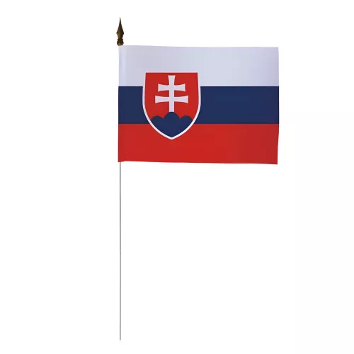 Drapeau de table Slovaquie 10 x 15 cm avec tige métal