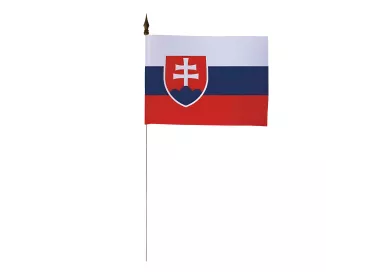Drapeau de table Slovaquie 10 x 15 cm avec tige métal
