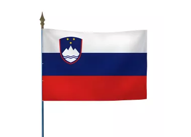 Drapeau Slovénie sur hampe en maille polyester