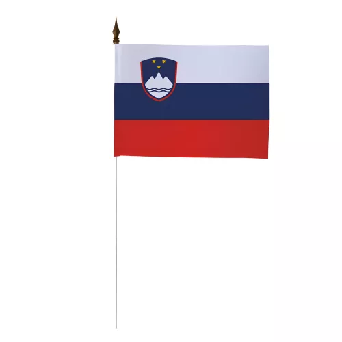 Drapeau de table Slovénie 10 x 15 cm avec tige métal