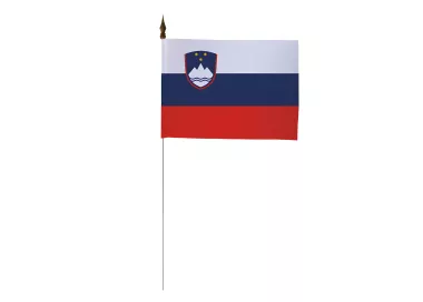 Drapeau de table Slovénie 10 x 15 cm avec tige métal