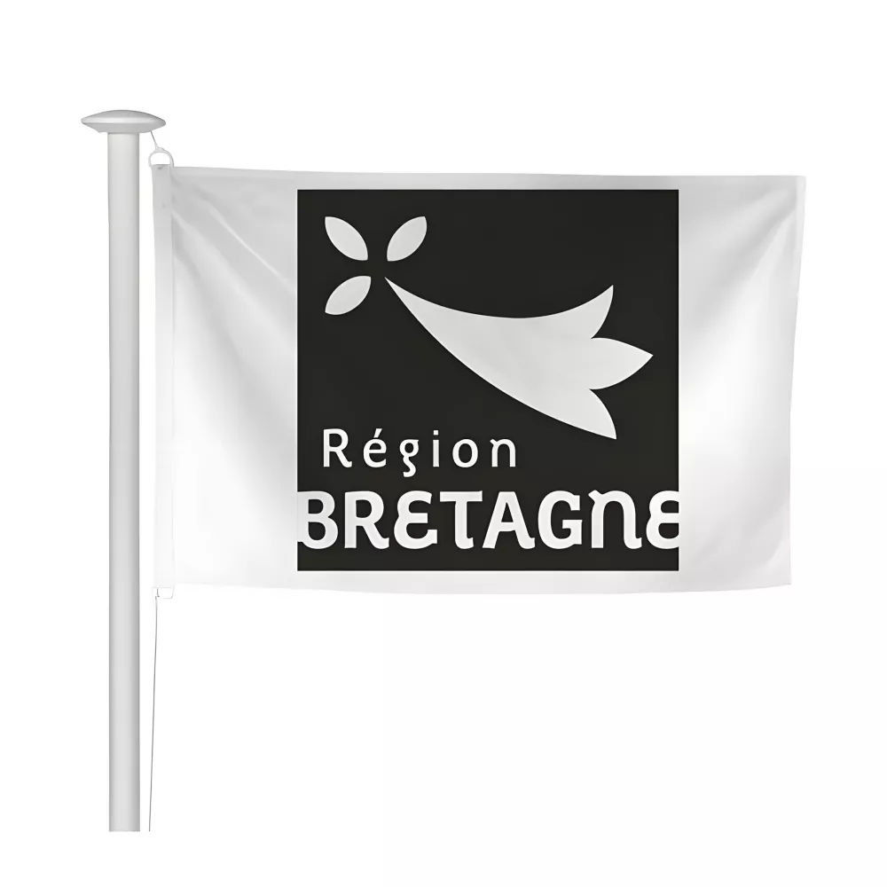 Pavillon région Bretagne pour mât sans potence Pavillon région Bretagne pour mât sans potence