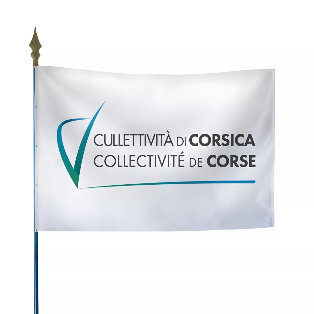 Drapeau Collectivité de Corse en maille polyester Drapeau Collectivité de Corse en maille polyester