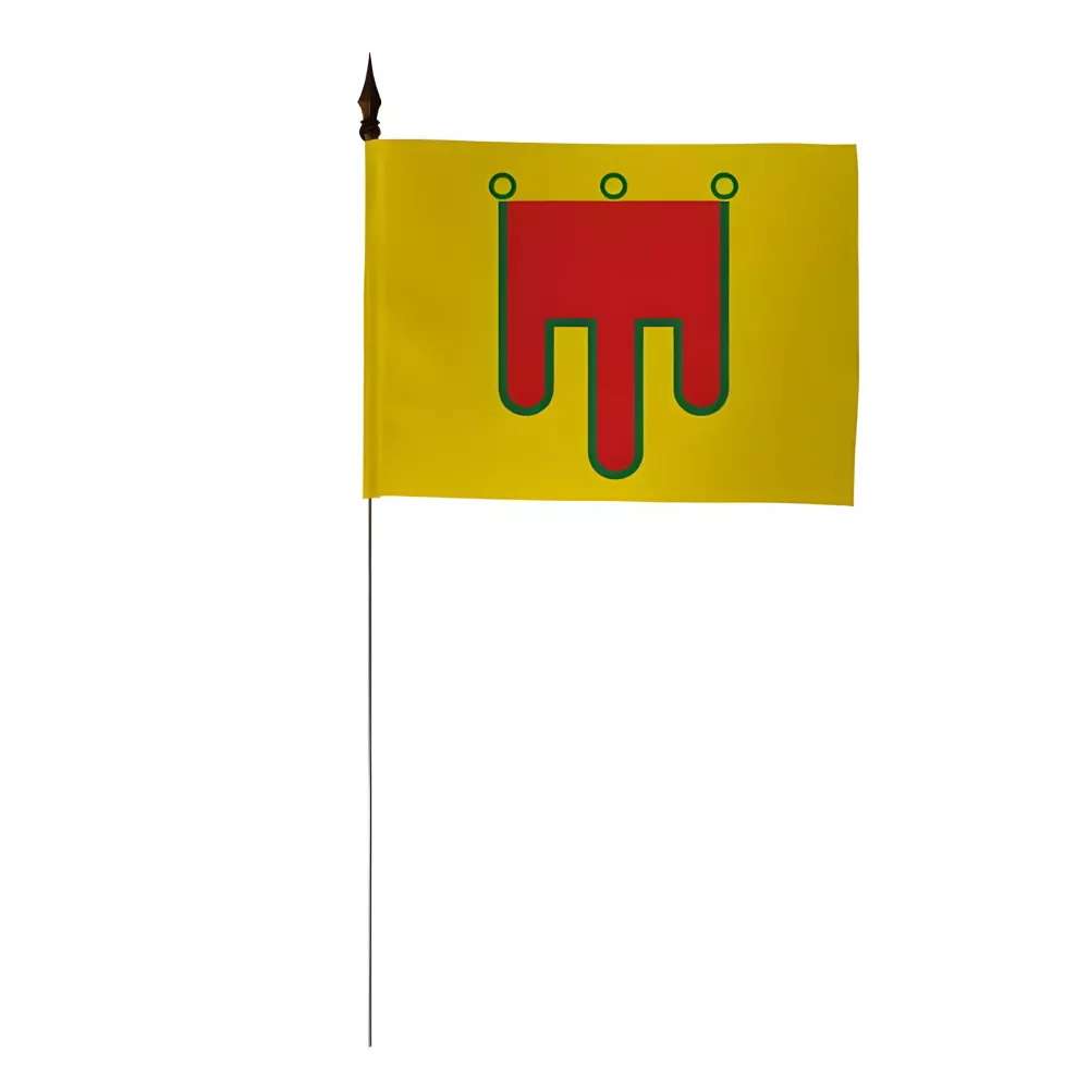 Drapeau de table Auvergne 10 x 15 cm polyester avec tige métal