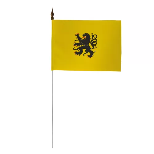 Drapeau de table Flandre 10 x 15 cm polyester avec tige