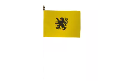 Drapeau de table Flandre 10 x 15 cm polyester avec tige