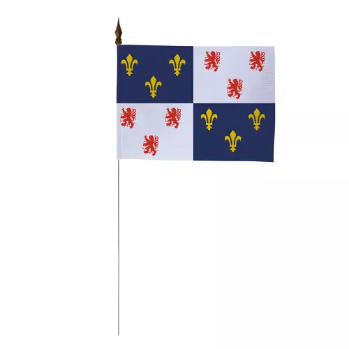 Drapeau de table Picardie 10 x 15 cm polyester avec tige métal