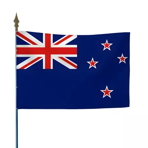 Drapeau Nouvelle-Zélande en maille polyester avec hampe