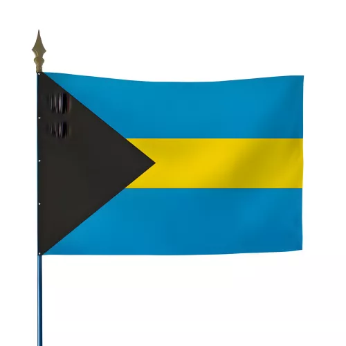 Drapeau des Bahamas en maille polyester sur hampe