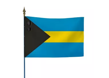 Drapeau des Bahamas en maille polyester sur hampe