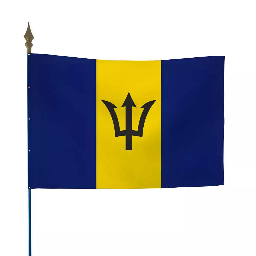 Drapeau de la Barbade en maille polyester Drapeau de la Barbade en maille polyester