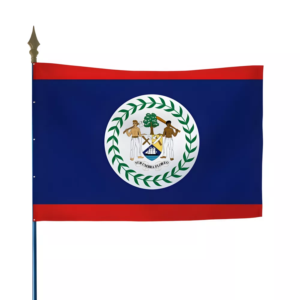 Drapeau du Belize en maille polyester 115 g/m² Drapeau du Belize en maille polyester 115 g/m²