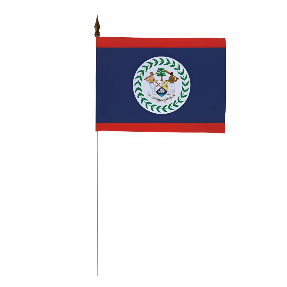 Drapeau de table du Belize 10 x 15 cm polyester Drapeau de table du Belize 10 x 15 cm polyester