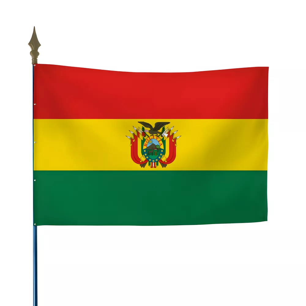 Drapeau de la Bolivie en maille polyester Drapeau de la Bolivie en maille polyester