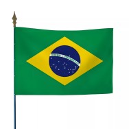 Drapeau du Brésil en maille polyester avec hampe