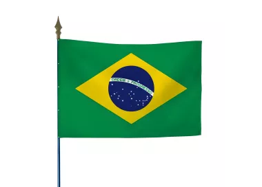 Drapeau du Brésil en maille polyester avec hampe