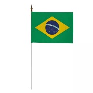 Drapeau de table du Brésil polyester 10 x 15 cm
