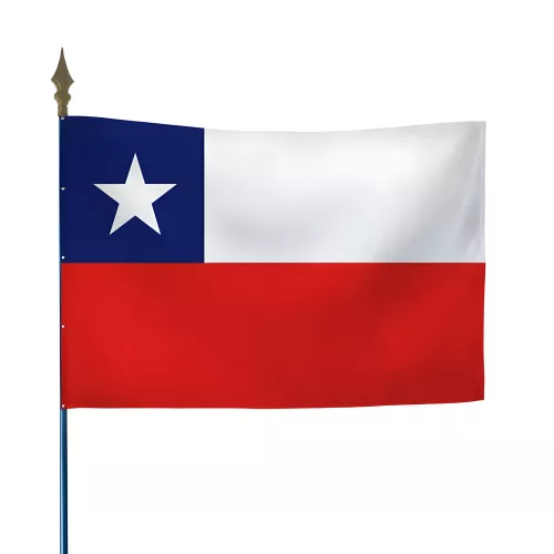 Drapeau Chili en maille polyester avec hampe
