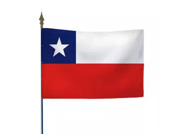 Drapeau Chili en maille polyester avec hampe