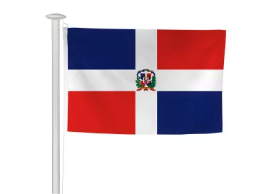 Pavillon République Dominicaine en maille polyester résistante UV