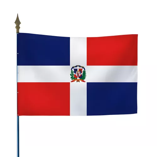 Drapeau République Dominicaine en maille polyester