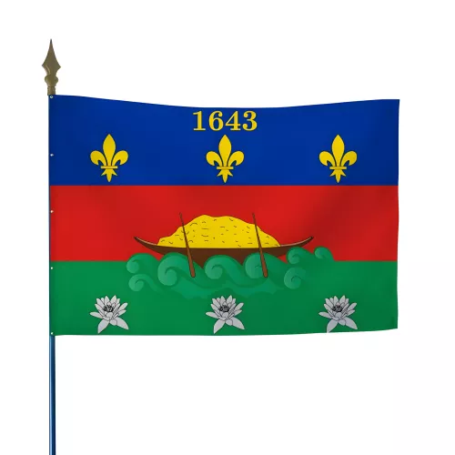 Drapeau armoiries Guyane maille polyester grand vent