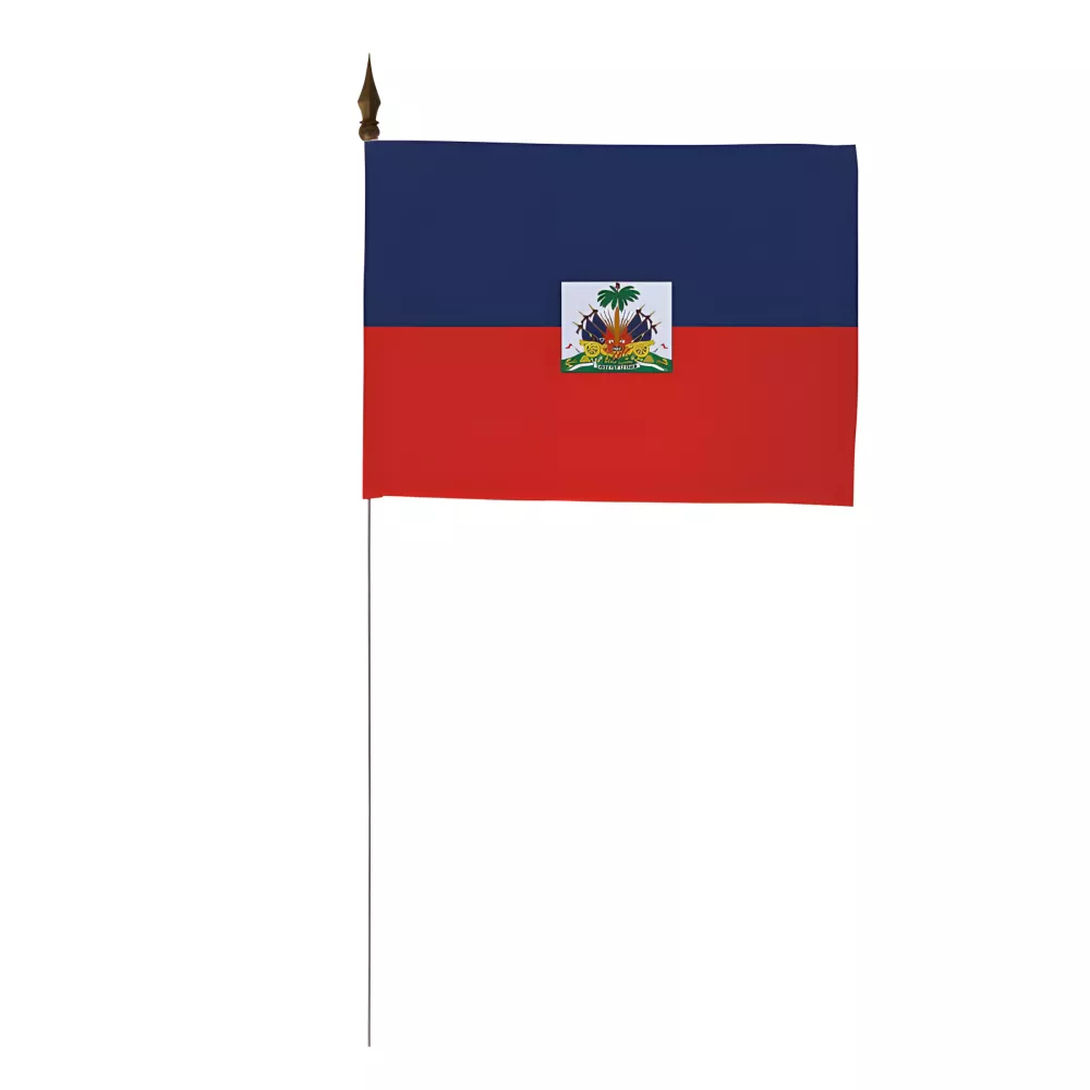 Drapeau de table d'Haïti 10 x 15 cm polyester Drapeau de table d'Haïti 10 x 15 cm polyester
